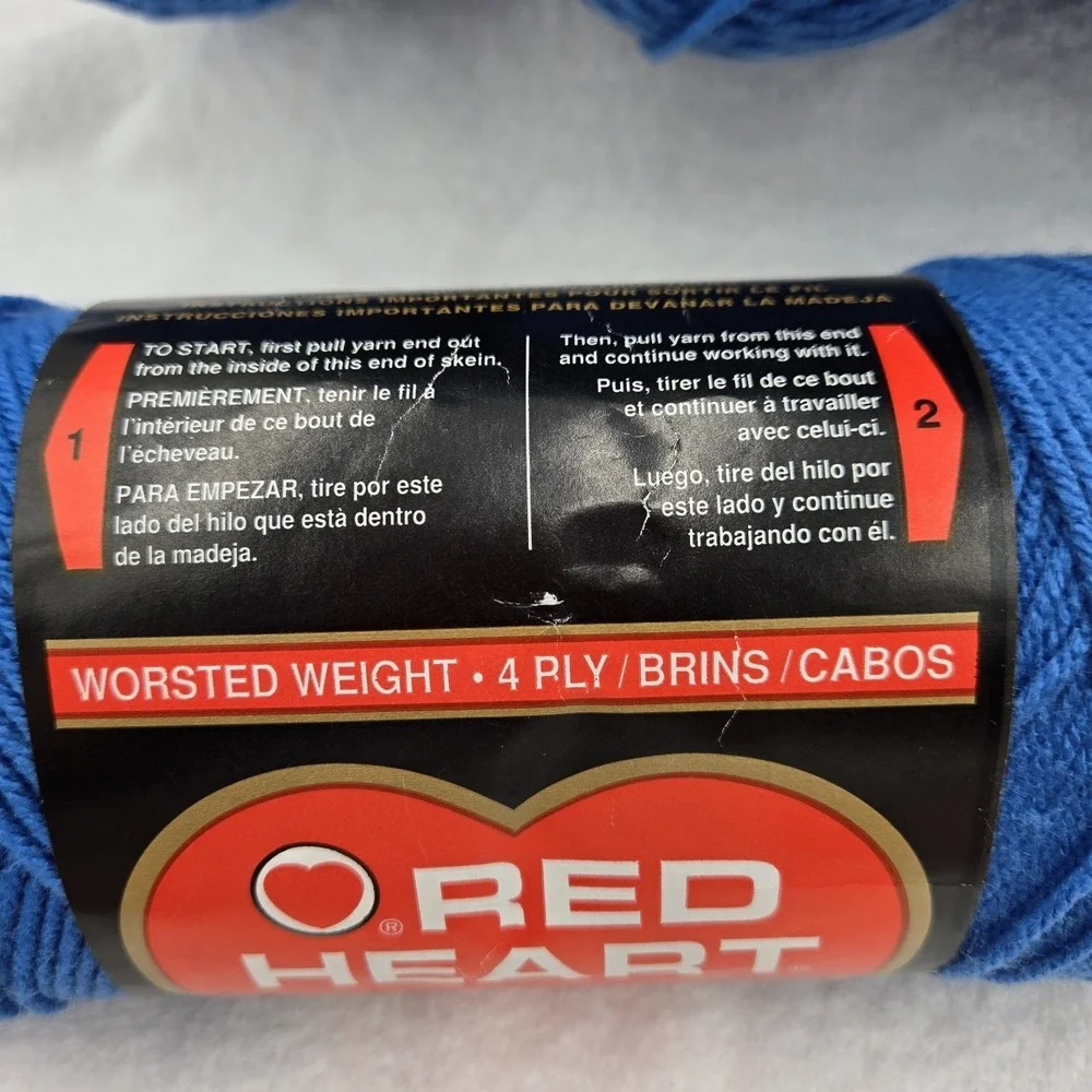 Red Heart Super Saver yarn 8oz 364yds Skipper Blue #0384 100% acrylic No Dye